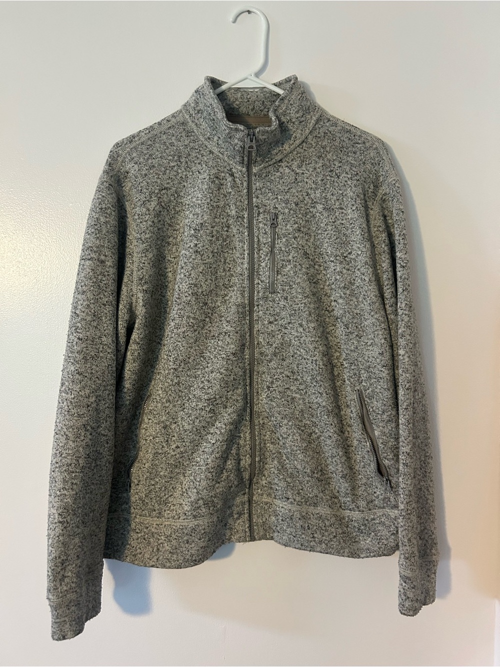 Lucky Brand Heather Gray Full-Zip Knit Jacket